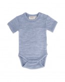 Baby bodysuit with short sleeves button closure on one shoulder, made from 100% organic merino wool, 3-pack