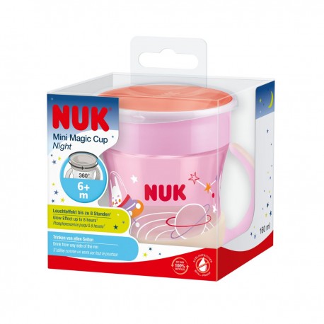 NUK  Mini Magic Cup Night, Drinking cup, Pink, 6+m