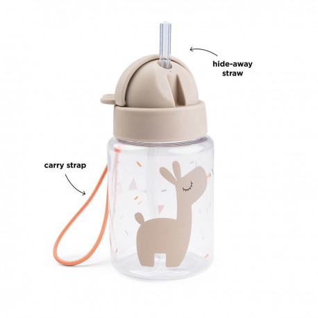 Done by Deer Straw Bottle Celebration, Sand, 280 ml